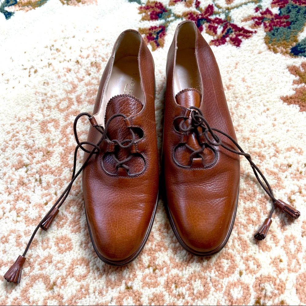 Unused Silva Fiorentina Italy Lace up Brown Shoes, 8M